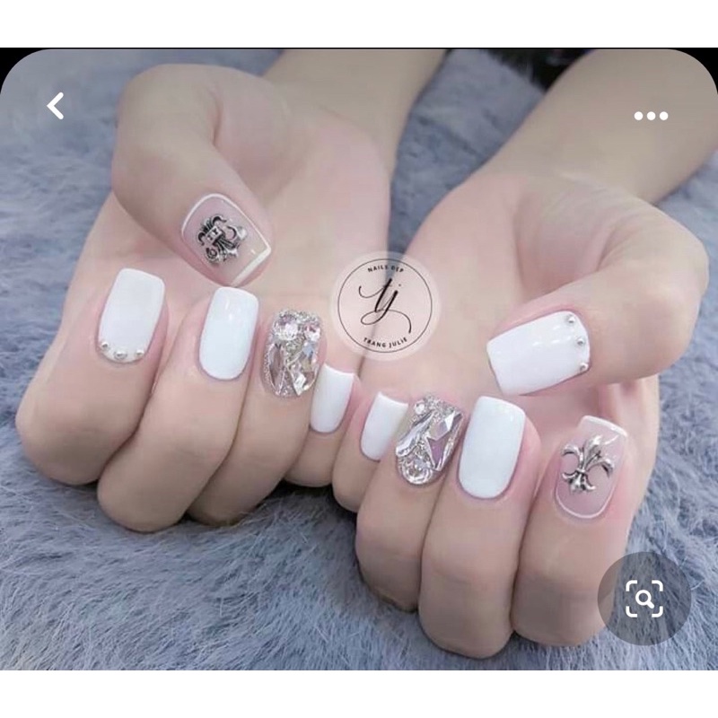 NAIL BOX GIÁ RẺ. SET 10 MÓNG UP MỸ GẮN CHARM ĐÁ