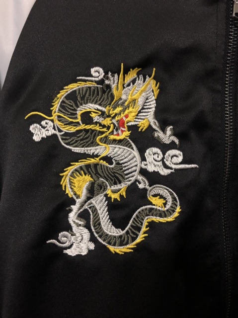 [Mã APWARN30 hoàn 30k xu đơn 150k] Áo Khoác Dù BOMBER RỒNG ĐEN DRAGON Unisex