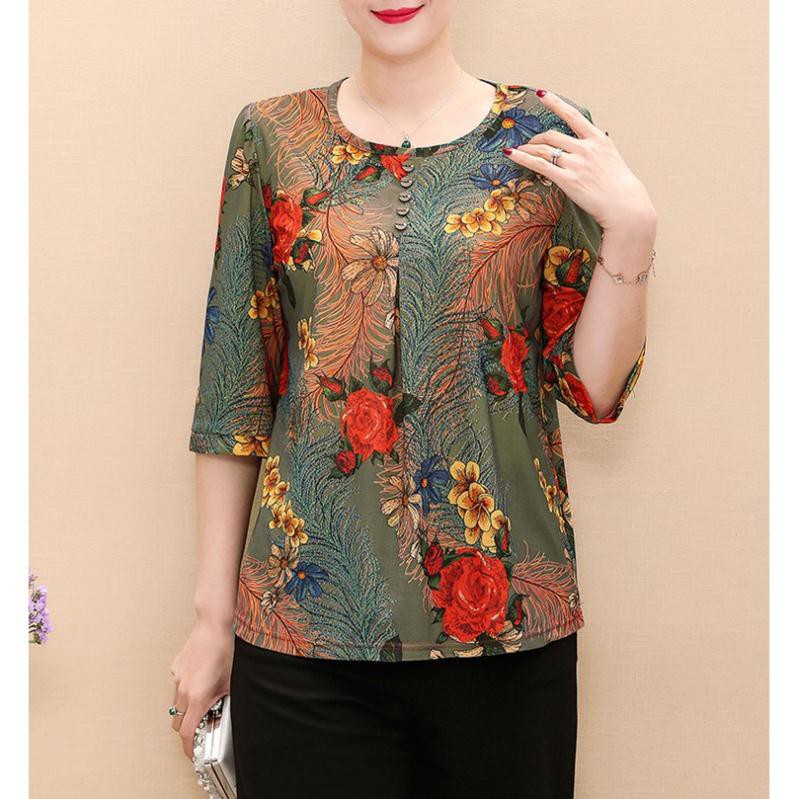 ÁO SƠ MI HOA TRUNG NIÊN TAY LỠ CỰC ĐẸP