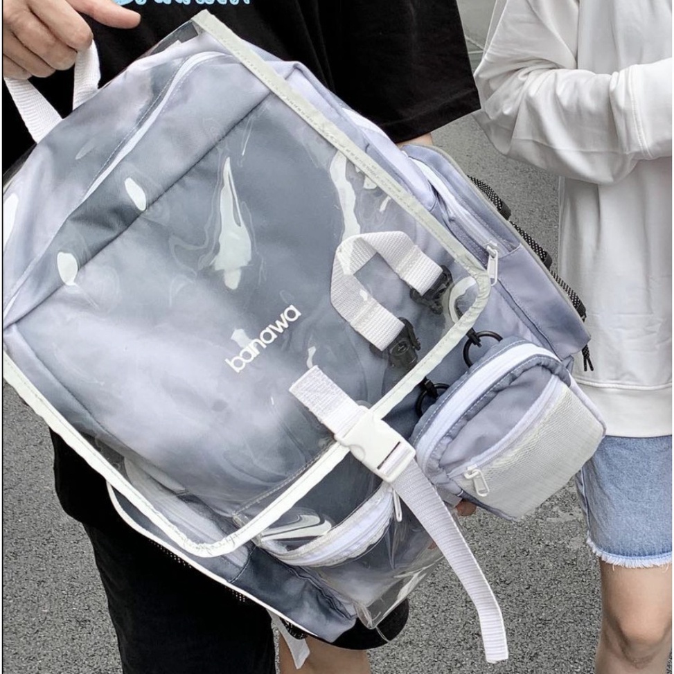 Balo Banawa Đen Tie Dye See Thru Backpack tặng giấy thơm