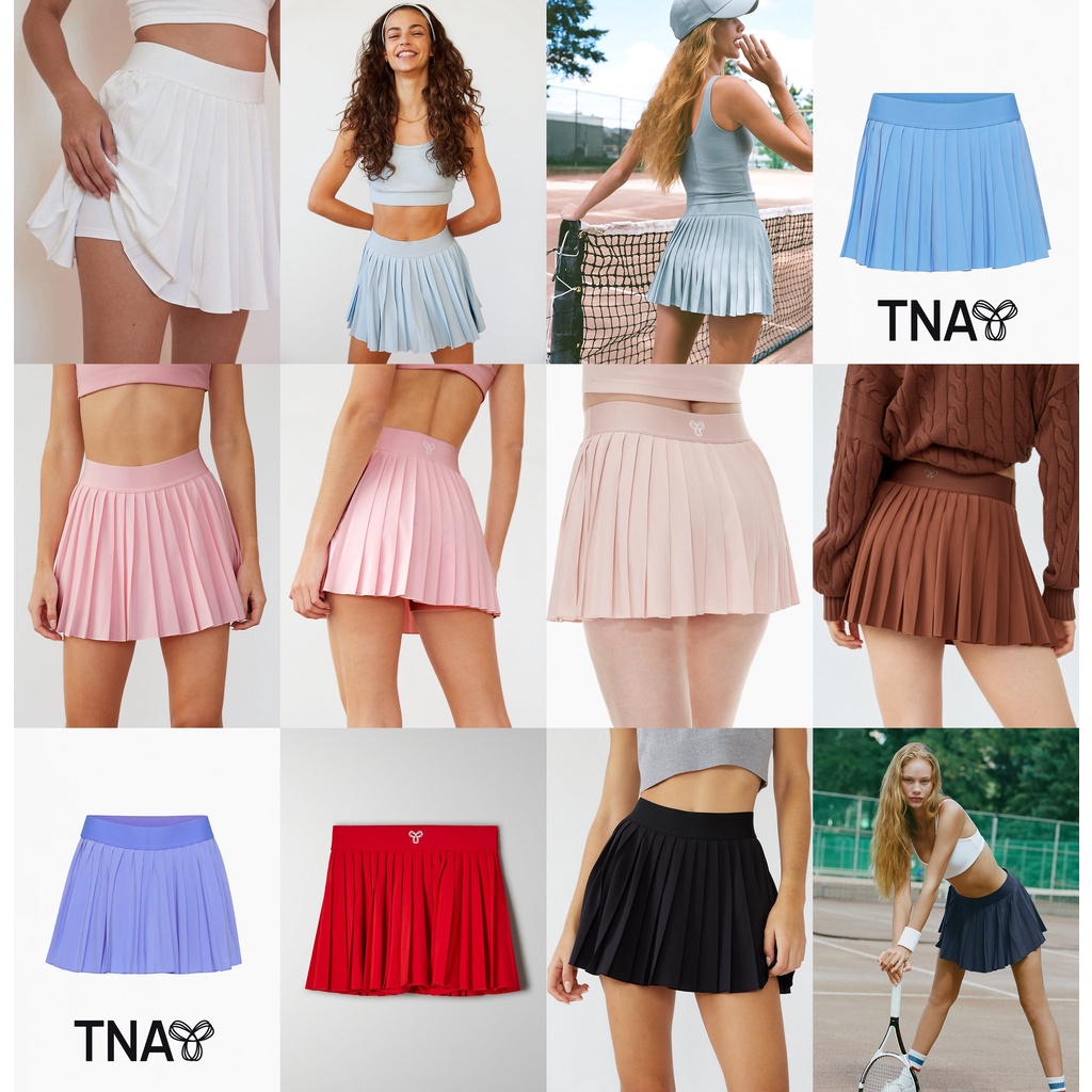 Chân váy tennis lưng cao TNA xếp ly nhánh Wilfred 94644 97731 79172