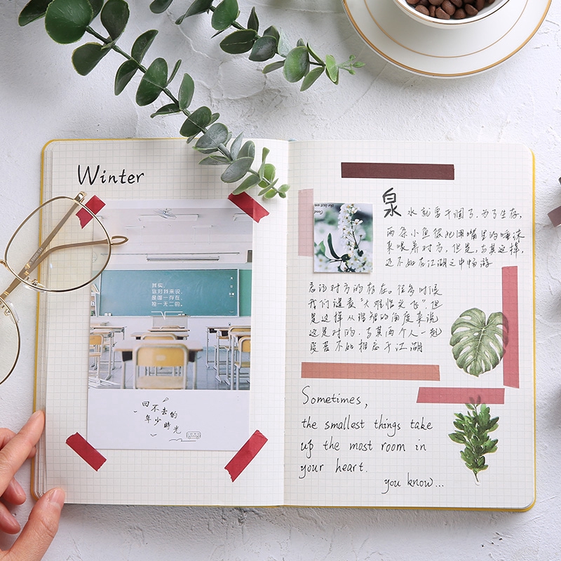 Set 6 cuộn băng keo giấy phong cách Nhật Bản nhiều màu sắc