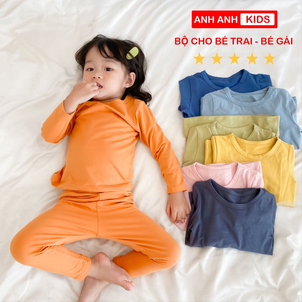 [HOT SALE] Bộ Thun Dài Tay coton co giãn 4 chiều  Cho Bé Gái Và Bé Trai Mẫu Mới 2021 ANHANHKIDS