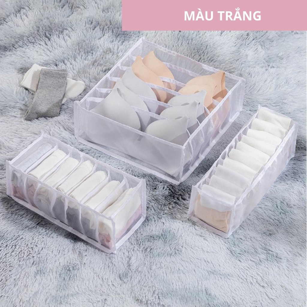 Túi vải đựng đồ lót tất vớ cá nhân nhiều ngăn tiện gọn để tủ quần áo 01