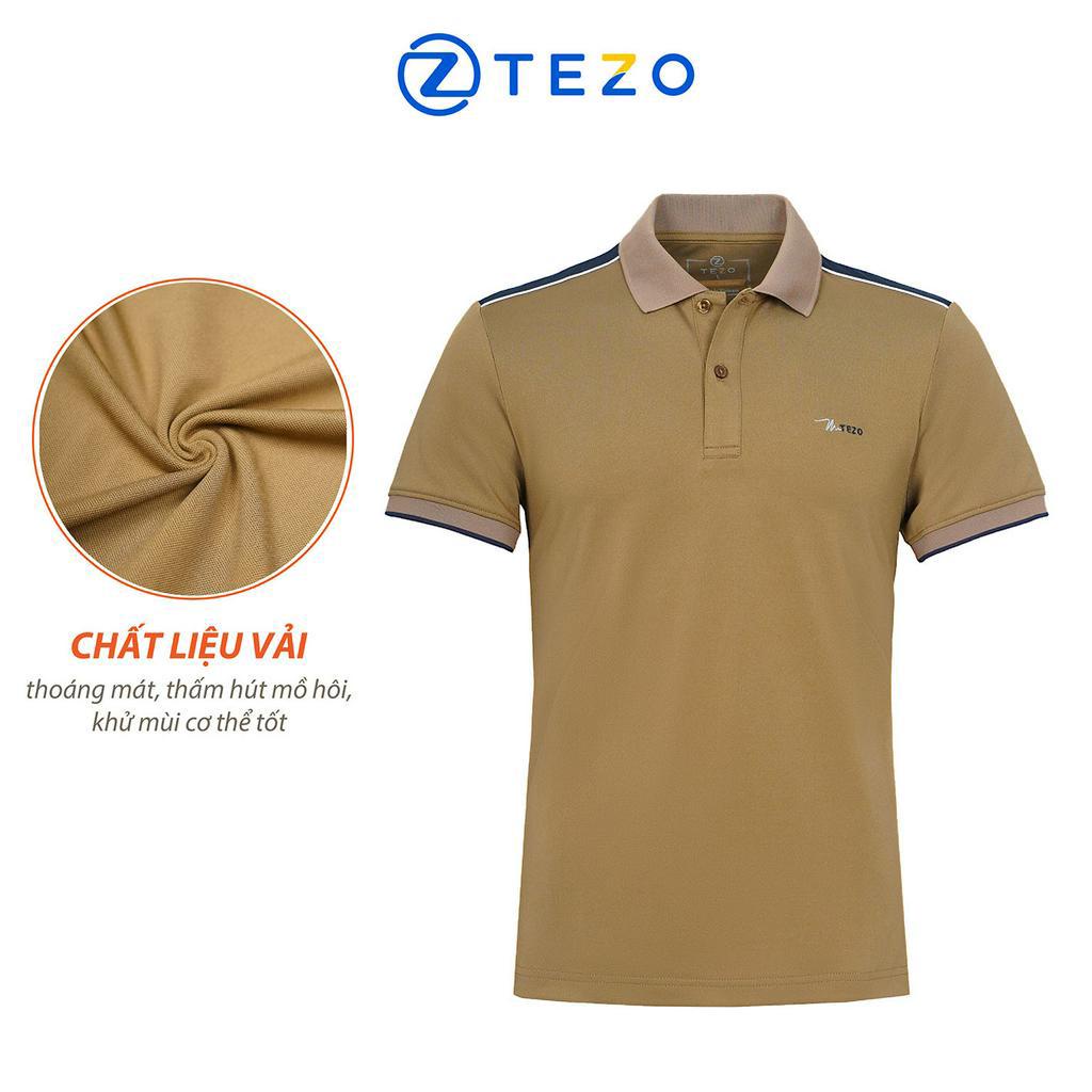 Áo polo nam Tezo phông nam có cổ thiết kế phối vai 23APCT035