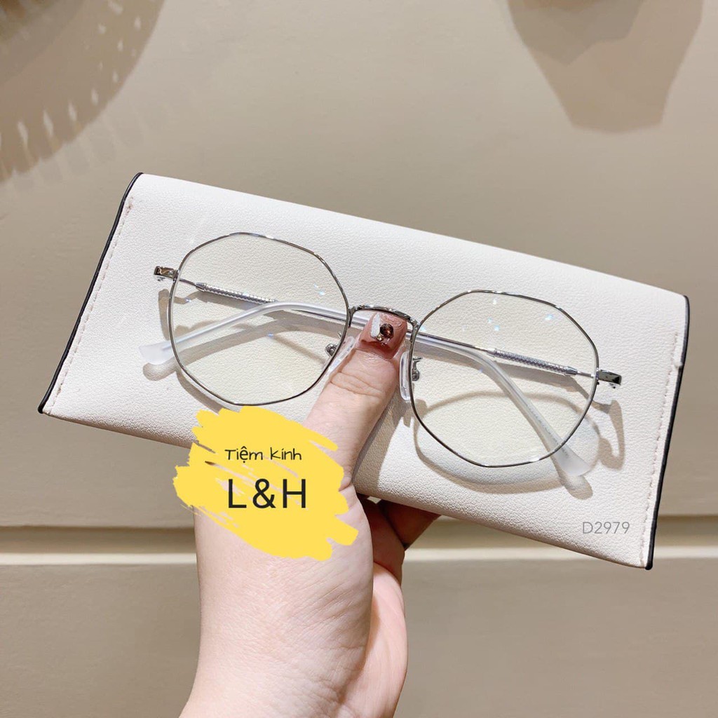 [NHẬN LẮP CẬN] Kính Cận Lục Giác Cho Nữ Phong Cách Cá Tính Trẻ Trung - Tặng Khăn Nano Chống Bám Hơi Nước