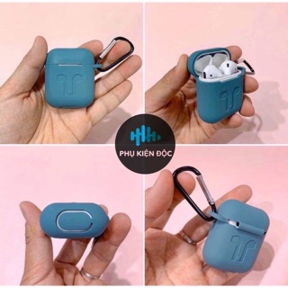 CASE BẢO VỆ TAI NGHE KHÔNG DÂY AIRPODS 1/2/pro MÀU XANH MIDNIGHT TẶNG KÈM MÓC KHOÁ