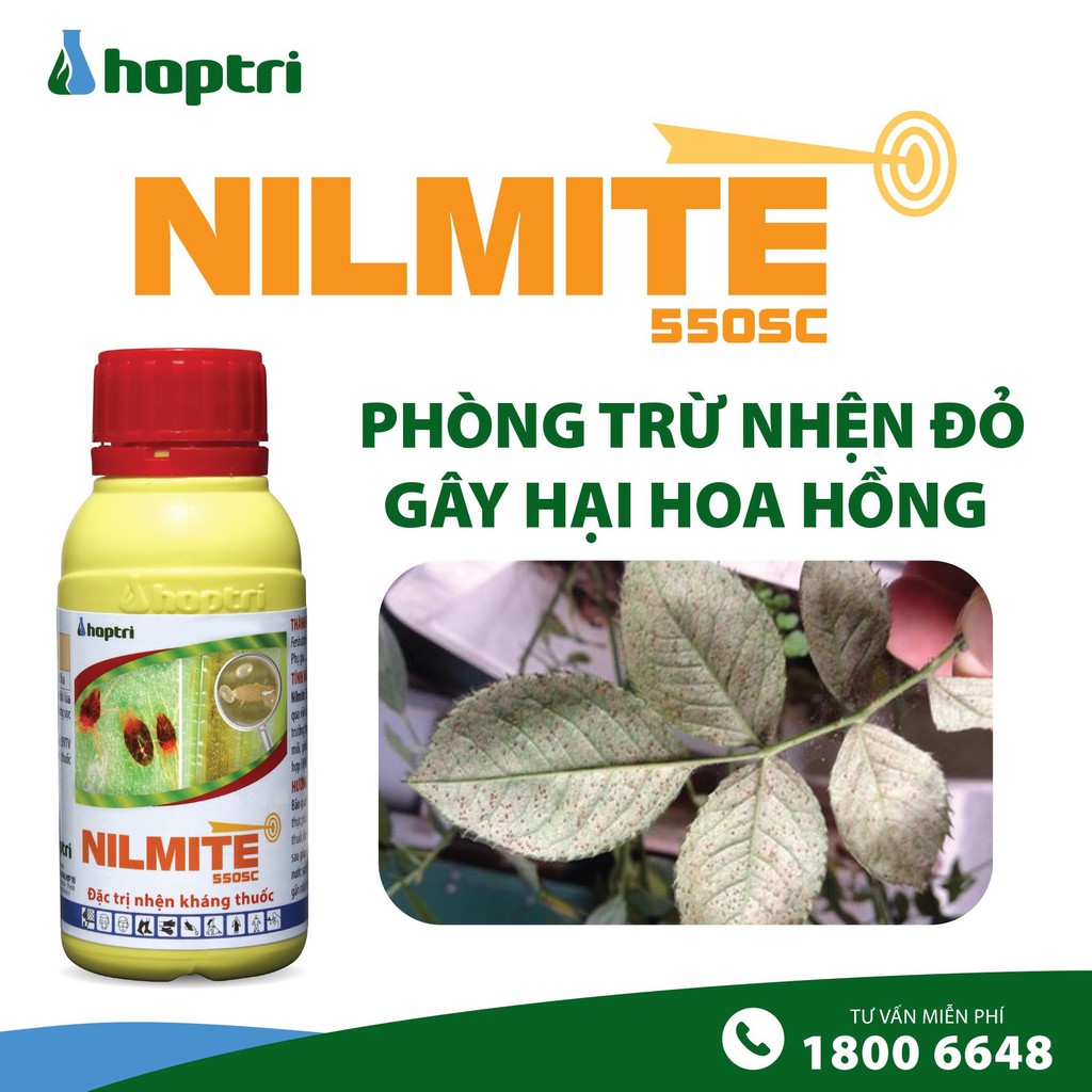 Chế Phẩm NILMITE 550sc Chai 100ml Đặc Trị Nhện Đỏ Gây Hại Trên Hoa Hồng và các loại cây trồng