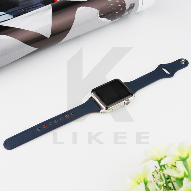 Dây đeo đồng hồ da mỏng Genius dành cho Apple Watch Strap Dây đeo iWatch Band 38mm 40mm 42mm 44mm Dòng dây đeo cổ tay có thể thay thế siêu mỏng SE / 6/5/4/3/2/1 dành cho Nữ Cô gái Nữ Nữ Nam Nam Unisex