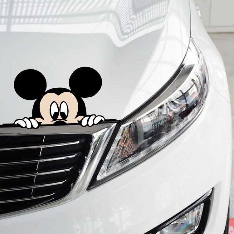 Decal hình chuột Mickey Minnie dán kính chiếu hậu xe hơi