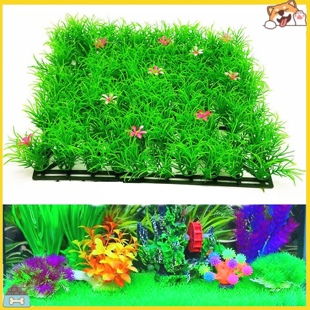 Thảm cỏ nhân tạo dùng để trang trí bể cá