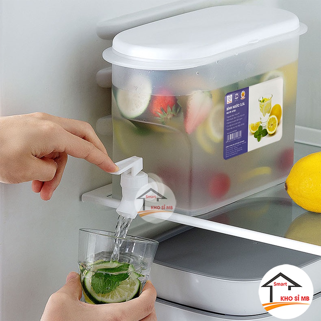 Bình đựng nước có vòi cute , bình nước nhựa để tủ lạnh cỡ lớn 3.5L  kho sỉ mb