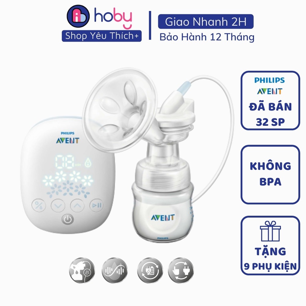 Máy hút sữa bằng điện đơn 𝗣𝗵𝗶𝗹𝗶𝗽𝘀 𝗔𝘃𝗲𝗻𝘁 chính hãng bảo hành 12 tháng - massage kích thích dòng sữa mẹ