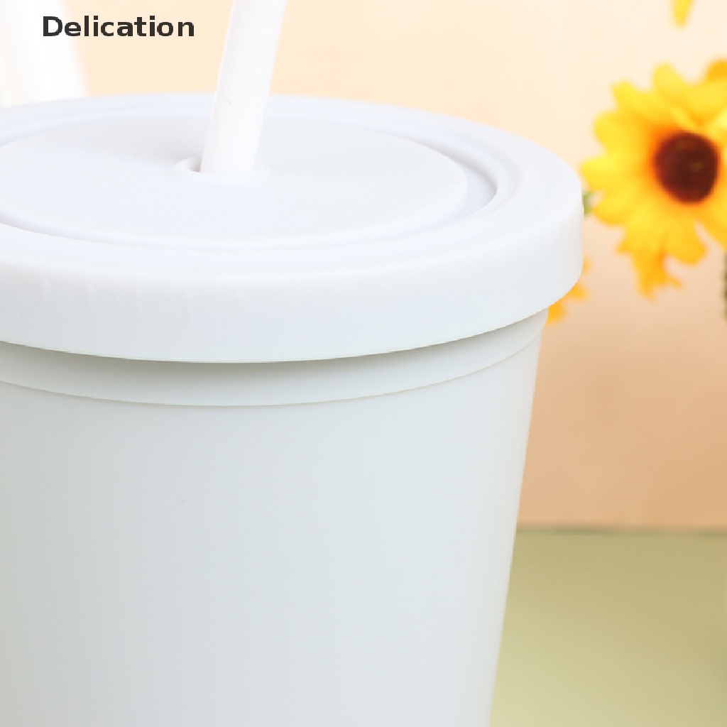 Bình Nước Có Nắp Và Ống Hút Nhiều Màu Sắc Dung Tích 480ml