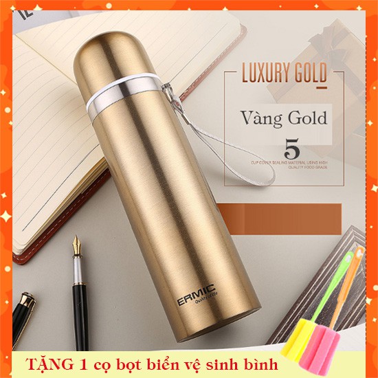 🔥HOT🔥 Bình Giữ Nhiệt Ermic INOX 304 - 500ml (TẶNG Cọ Bọt Biển Vệ Sinh Bình) | WebRaoVat - webraovat.net.vn