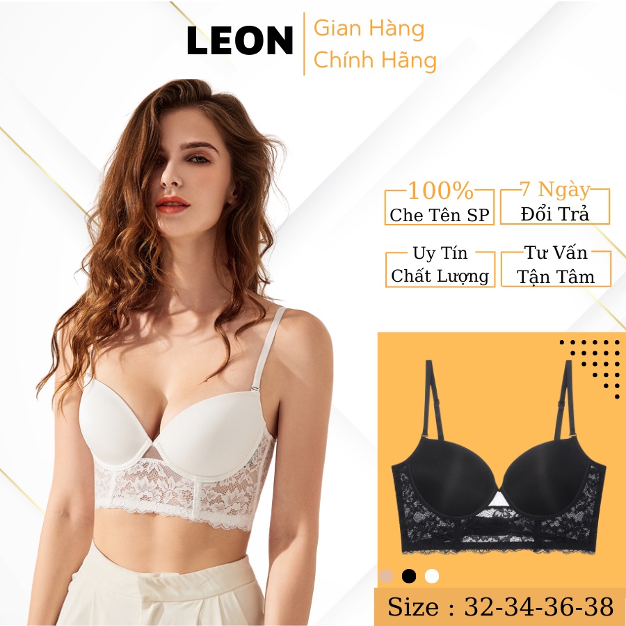 Áo Ngực Su Có Gọng Phối Ren Mặc Hở Lưng Siêu Mềm Mại Quyến Rũ LEON 8079