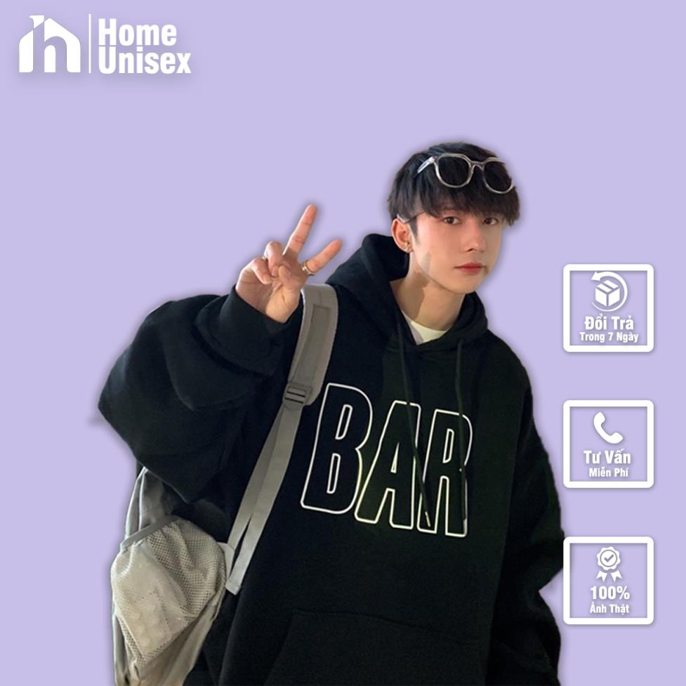 Áo Hoodie nỉ bông siêu dày form rộng uisex in họa tiết bar