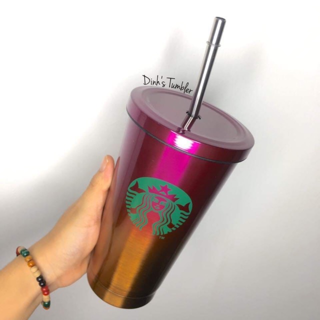 Ly - Bình Giữ Nhiệt Starbucks 500ml + Tặng Kèm Ống Hút Inox (ảnh thật )