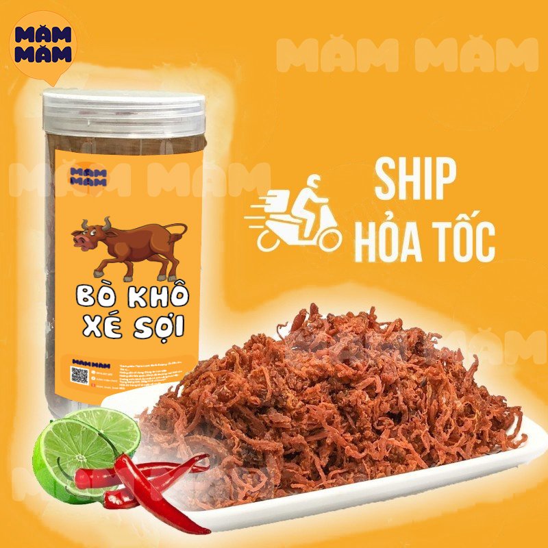 Khô bò xé sợi loại ngon 300g MămMăm đồ ăn vặt Hà Nội, vừa ngon vừa rẻ