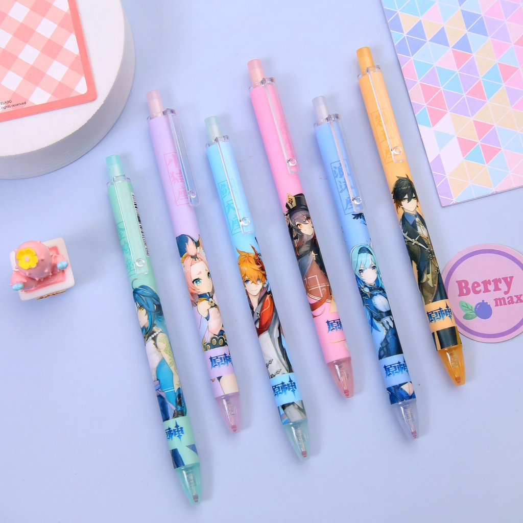 Bút Mực Nước Dạng Nhấn In Hình Cô Gái anime 0a9r KKR7