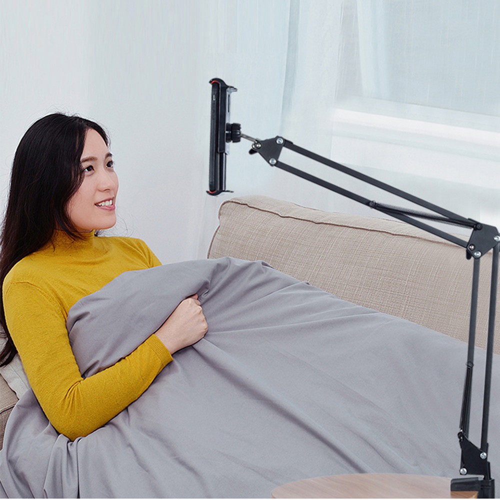 Giá đỡ điện thoại Ipad livestream quay video xem phim kẹp đầu giường bàn(4.8 -10.5 in) chất liệu thép không gỉ chắc chắn | BigBuy360 - bigbuy360.vn