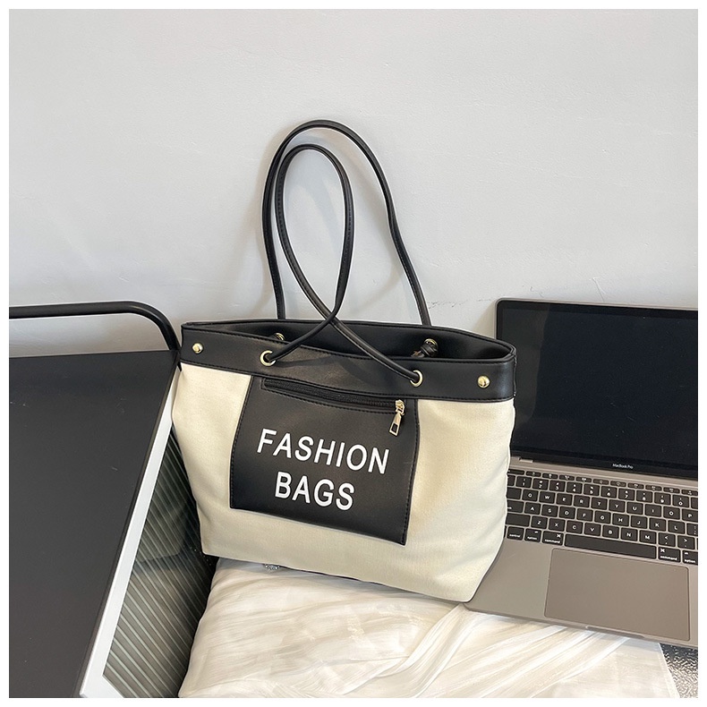 Túi Xách Canvas Cỡ Lớn 2022 Họa Tiết Chữ Thời Trang Cho Nữ