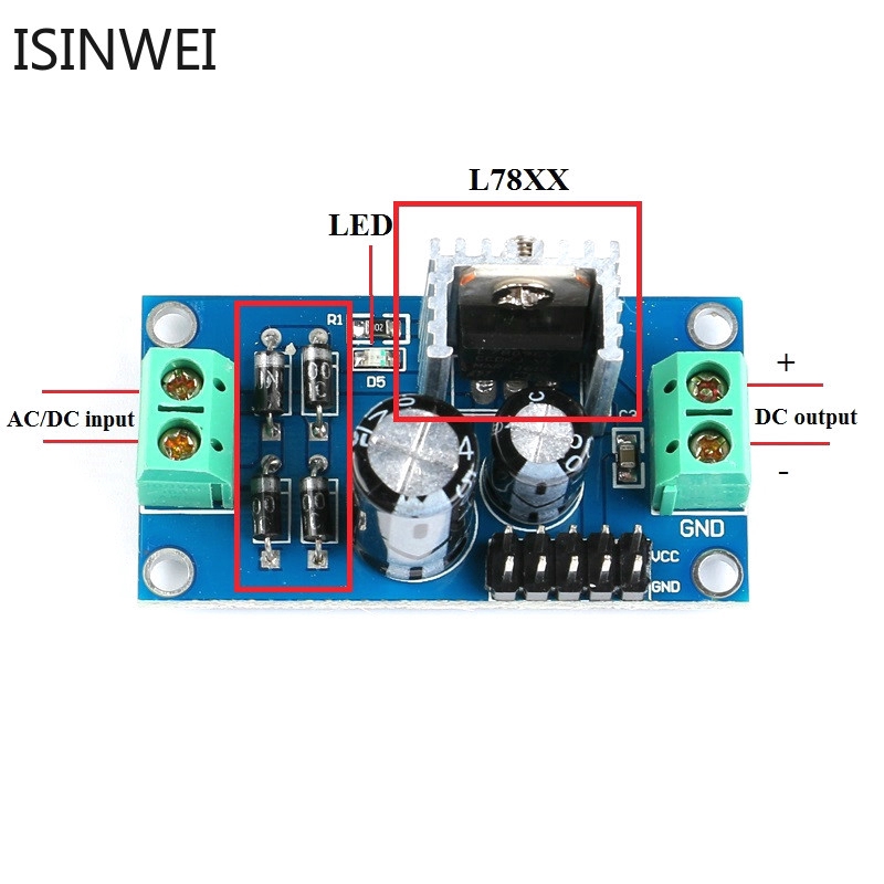 Vôn kế DC/AC LM7805 LM7809 LM7812 5V 9V 12V 1.2A