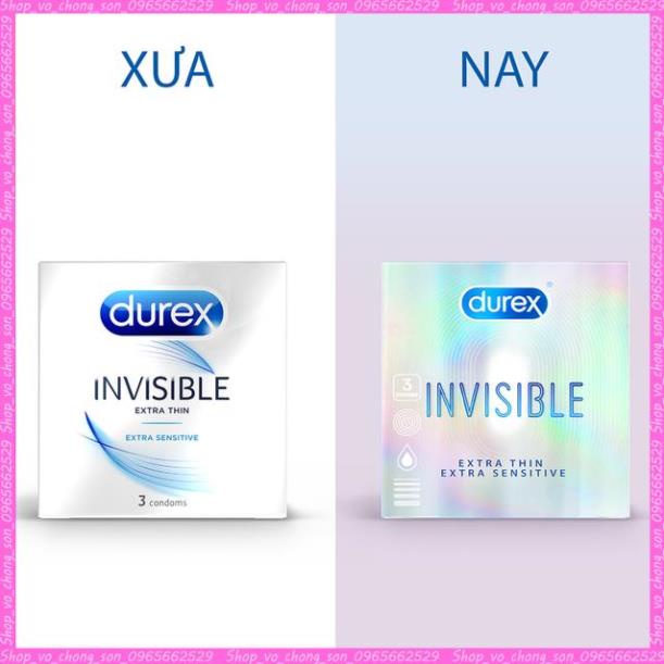 Bao cao su Durex Invisible Extra Thin Extra Sensitive 3 bao hàng mới