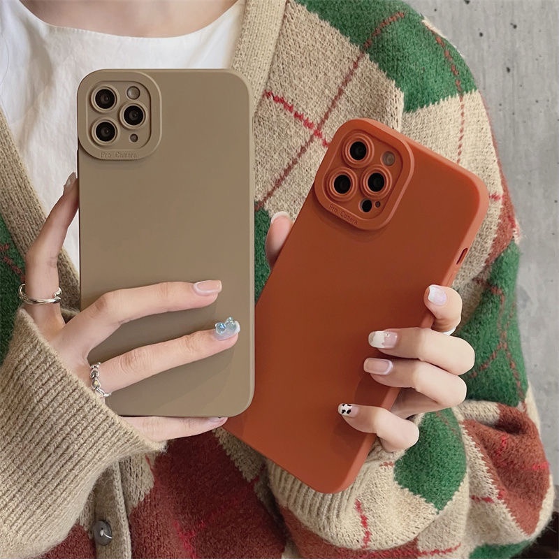 Ốp điện thoại TPU silicon mềm màu trơn cho iPhone 11 12 Pro X XR XS Max 7 8 Plus SE 2020