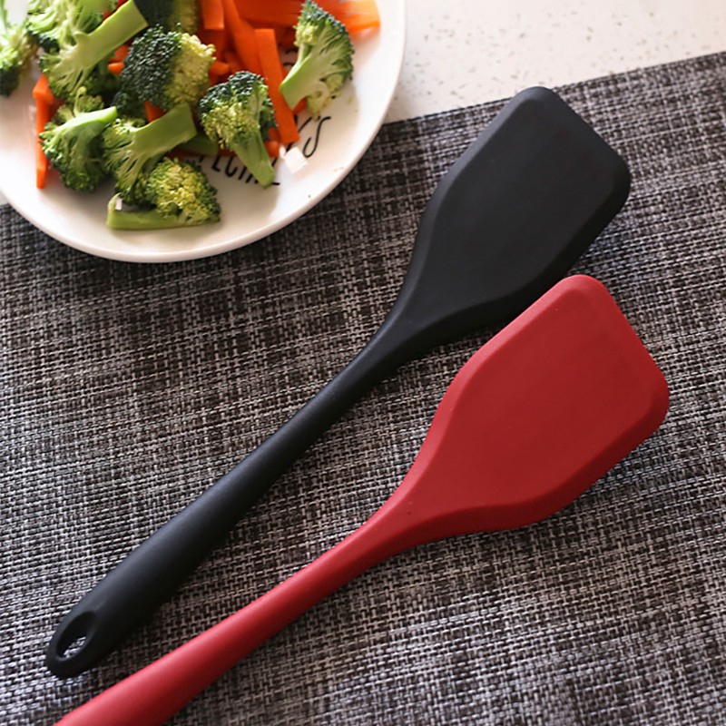 cấp thực phẩm silicone tích hợp 29cm sắt mạ spatula phẳng không dính spatula dày đặc thuổng kháng nhiệt độ cao