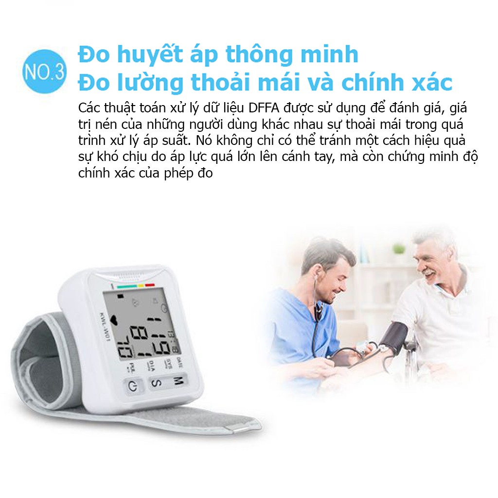 Máy Đo Huyết Áp Cổ Tay Thông Minh (BẢO HÀNH 12 Tháng+tặng pin)