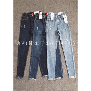 Quần jeans xuất cắt lai