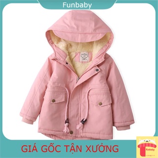Áo khoác Parka lót lông xuất khẩu bé gái 3-10 tuổi