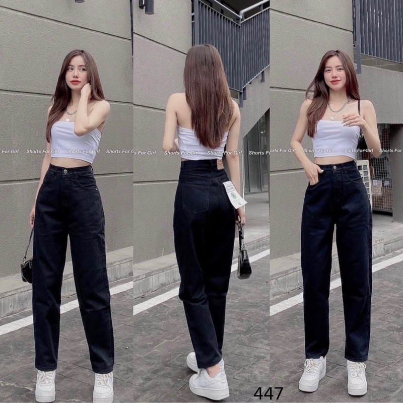 Quần Baggy Nữ Kaki Cạp Cao Ulzzang - Hình chính chủ mẫu cầm túi tên shop