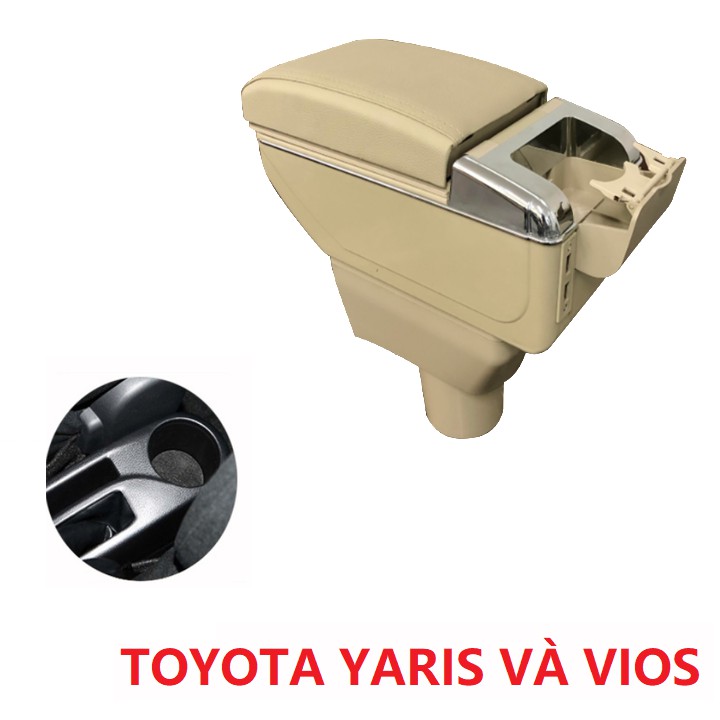 Hộp tỳ tay ô tô DUSB-YRIS dành cho xe Toyota Yaris và Vios, tích hợp 7 cổng USB đời xe 2014-2020