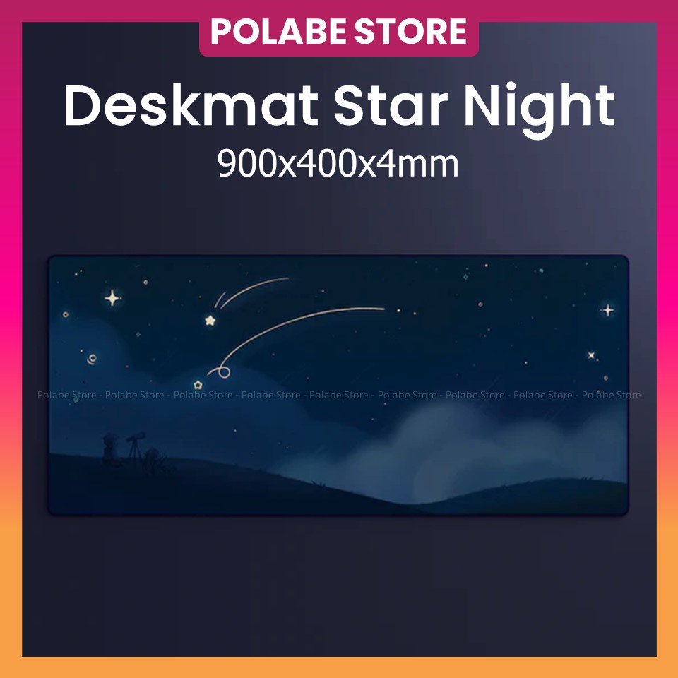 DESKMAT STAR NIGHT Clone lót chuột cỡ lớn lót bàn phím kích thước 90x40cm dày 4mm - Deskpad bàn di chuột - Polabe Store