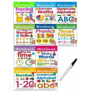 Bộ nhập 10q - Wipe clean workbook tặng 1 bút dạ