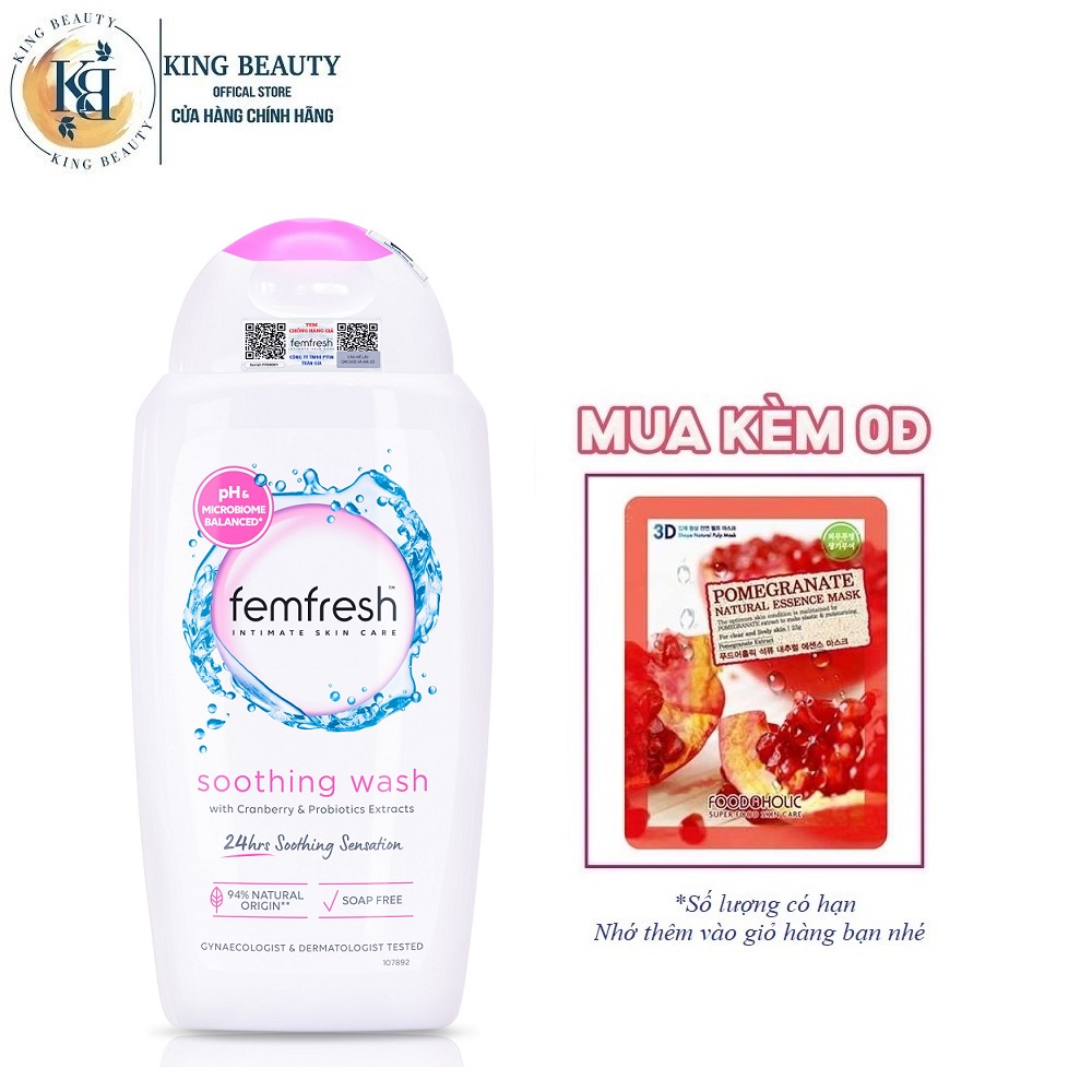 Dung Dịch Vệ Sinh Phụ Nữ Femfresh Soothing Wash 250ml Hồng