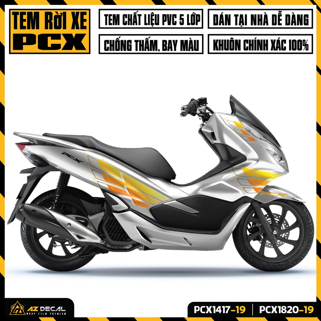 Tem Chế Dán Xe PCX Thiết Kế Đôi Cánh | PCX-19 | Decal Rời Dán Xe PCX 125 160 150 Chống Nước, Bền Màu