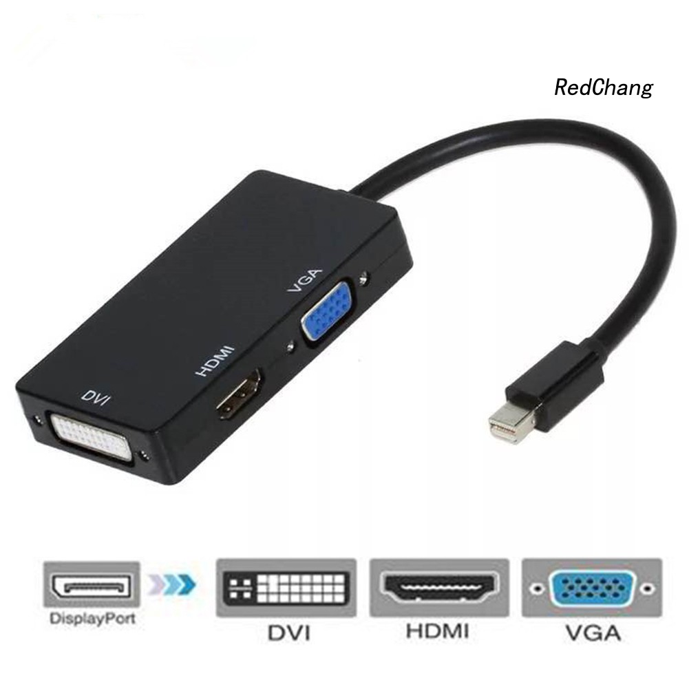 Đầu chuyển đổi 3 trong một dễ mang theo từ cổng kết nối màn hình mini Thunderbolt sang HDMI VGA DVI