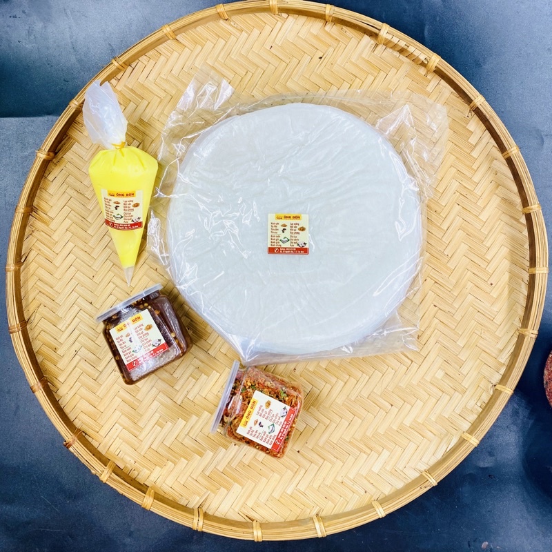 Combo Bánh Tráng Phơi Sương 250g - 120ml Muối Tôm Hành Phi - 120ml Mắm Me Chua Cay(Tặng Bơ)