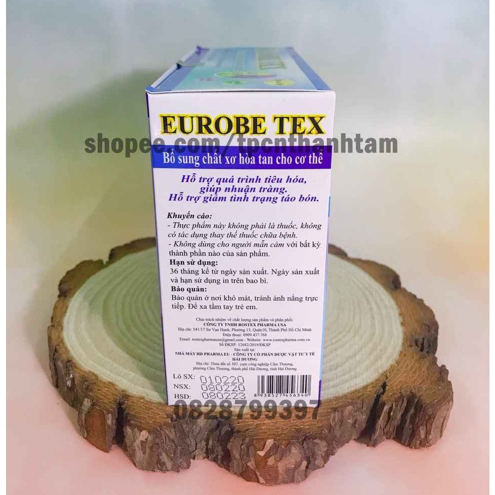 Siro ống EUROBE TEX bổ sung chất xơ, hỗ trợ tiêu hóa, giảm táo bón - HỘP 20 ỐNG