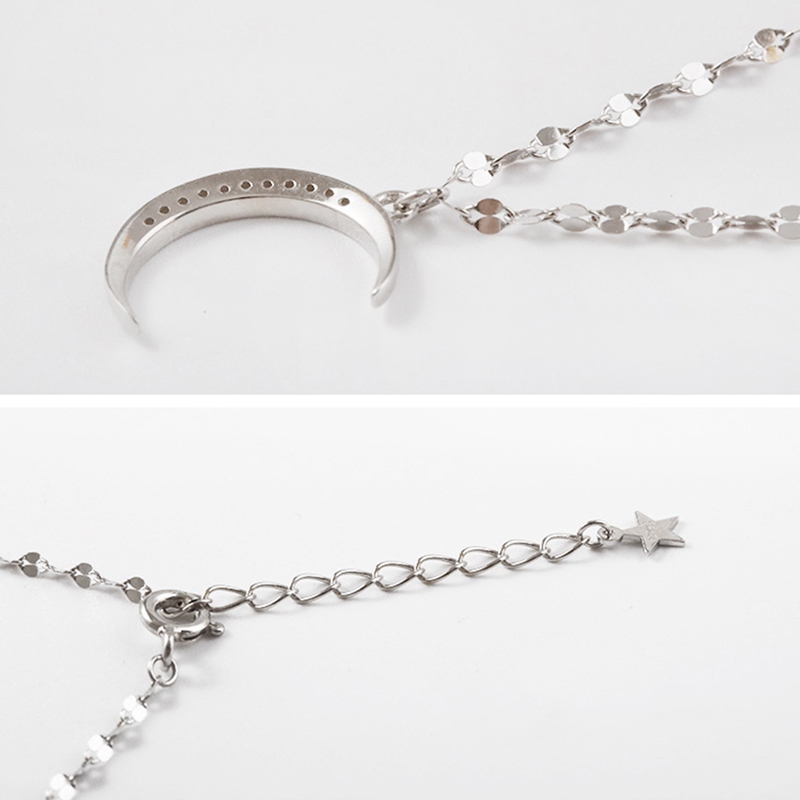 Lắc Chân Bạc 925 Hình Mặt Trăng Xinh Xắn Cho Nữ