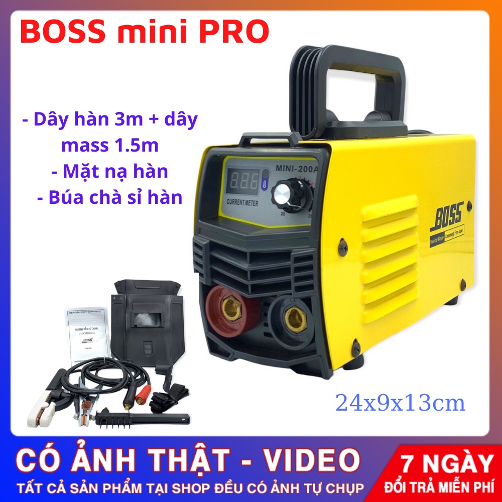 ❇Máy hàn BOSS ZX7-200 mini, Tặng full bộ kiện dây và kính hàn, điện tử 200a