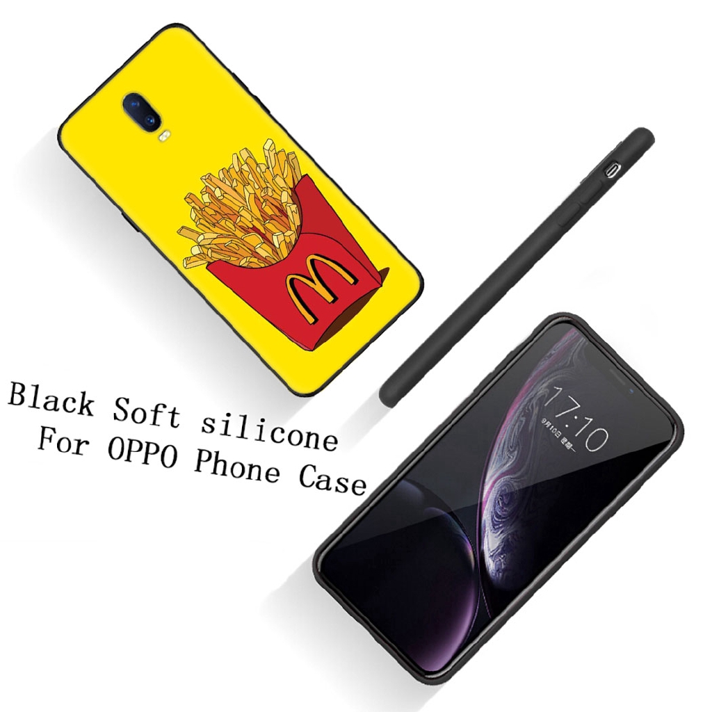 Ốp điện thoại silicon mềm đen hình McDonalds cho OPPO F11 R17 Pro F1Plus A9 R9 R9S R15 A1K A5 A9 2020