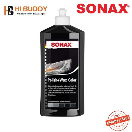 Kem đánh bóng và bảo vệ sơn xe đen Sonax polish & wax color black 250ml 296141