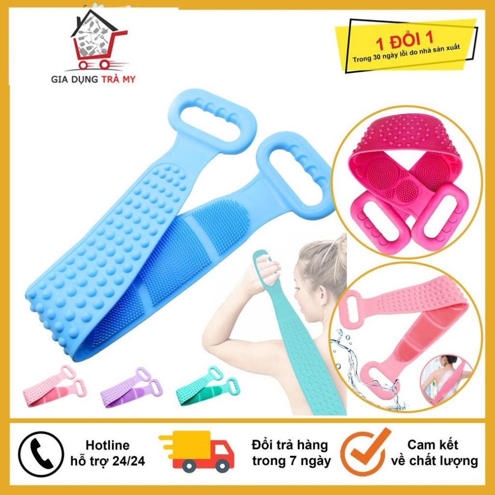 Chà Lưng Khi Tắm, Dụng Cụ Dây Chà Lưng Khi Tắm Silicon 2 Mặt, Giúp Kỳ Cọ Massage Tẩy Da Chết Khi Tắm, Siêu Tiện Dụng