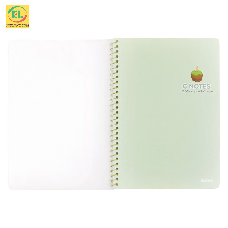 Sổ note cornell Klong B5 80 trang lò xo đơn C Notes tích hợp dot và caro mm VPPKLONG, tập vở Klong MS 586