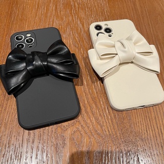 Ốp Điện Thoại Đính Nơ Trắng Đen 3d Cho iphone 15promax 14 13 12 pro max 11 pro max xs max xr x 7 8 plus