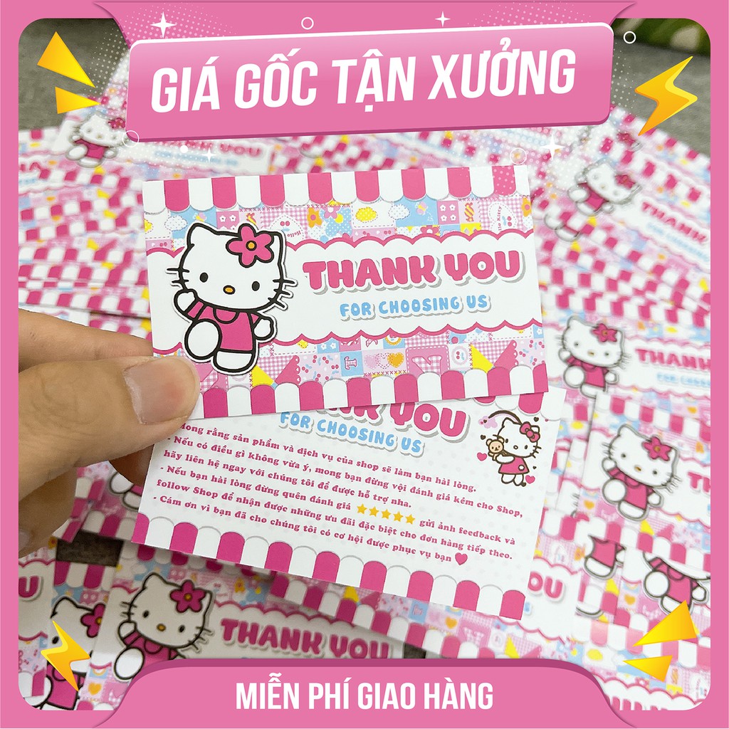 [ SIÊU KUTE ] Card cám ơn Hello Kitty siêu dễ thương